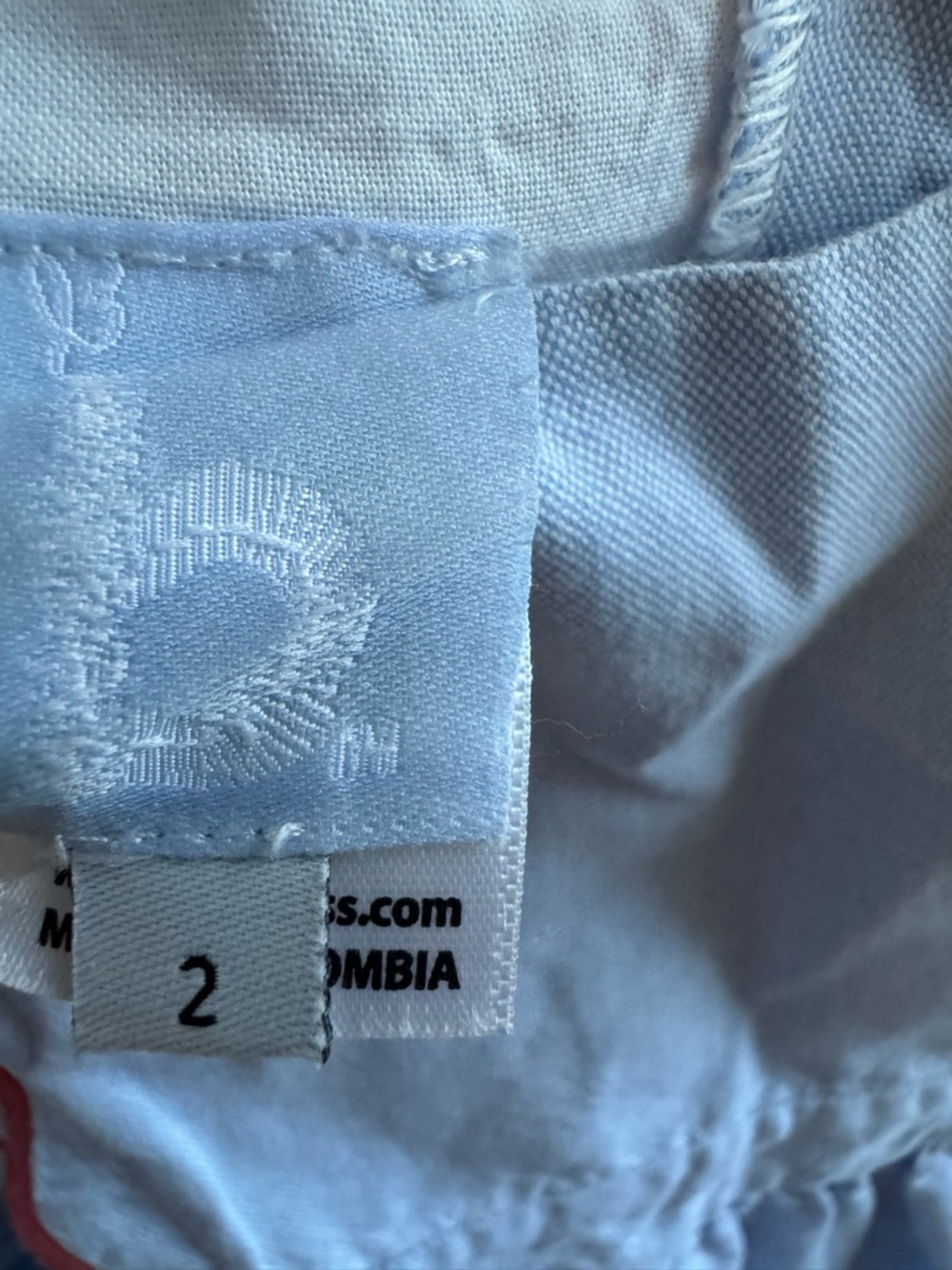 bella bliss Light Blue Girls' Dress Top with Red Trim - Picture 3 of 3